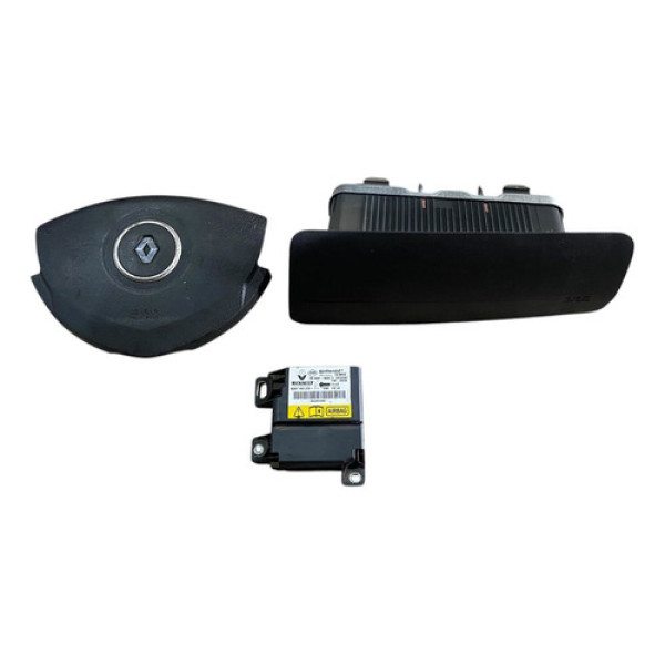Kit Airbag Bolsas Volante Carona Renault Logan 2011 2012 Preto