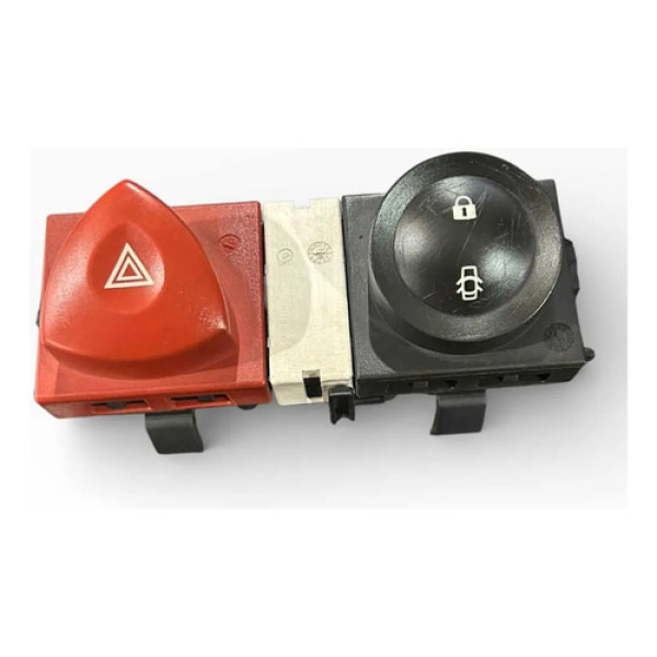 Botão Pisca Alerta E Trava E Destrava Megane 2008 Cx78 Branco