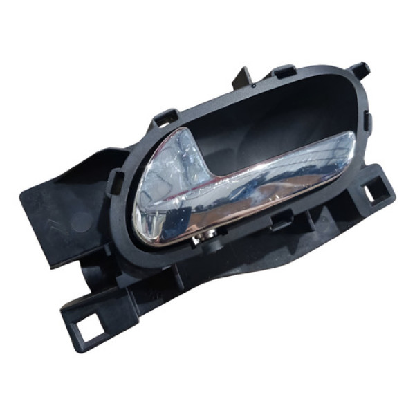 Maçaneta Interna Porta Traseira Esquerda C4 Pallas 2007 2012 Prata Traseira