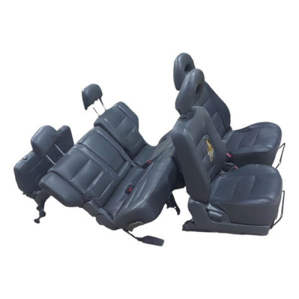 Jogo Banco Couro Mitsubishi Pajero Full 2001 2007 7 Lugares Preto