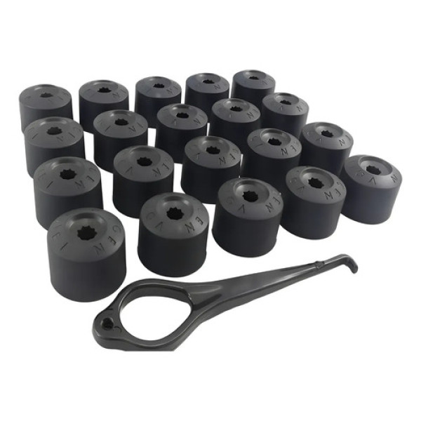 Capa Parafuso Roda Vw Golf Polo Nivus Tcros Jetta Fox Preto