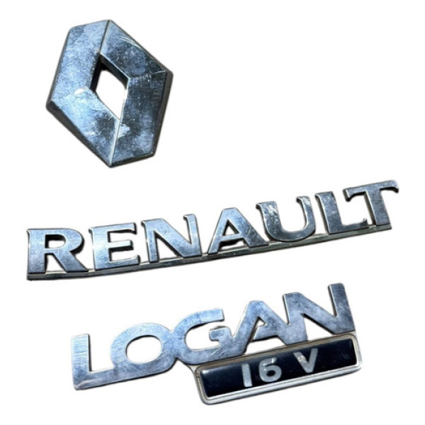 Emblema Traseiro Logan 1.0 16v 2008 2009 2010 2011 Água